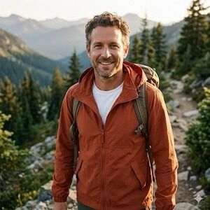 LL Bean Men's Light And Airy Windbreaker, Adobe Red, XL, New